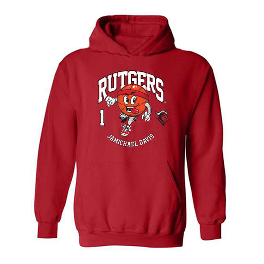Rutgers - NCAA Men's Basketball : JaMichael Davis - Hooded Sweatshirt Fashion Shersey