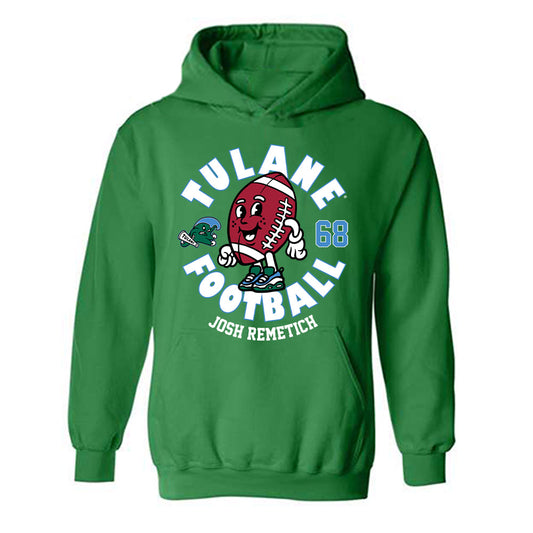 Tulane - NCAA Football : Josh Remetich - Green Fashion Shersey Hooded Sweatshirt