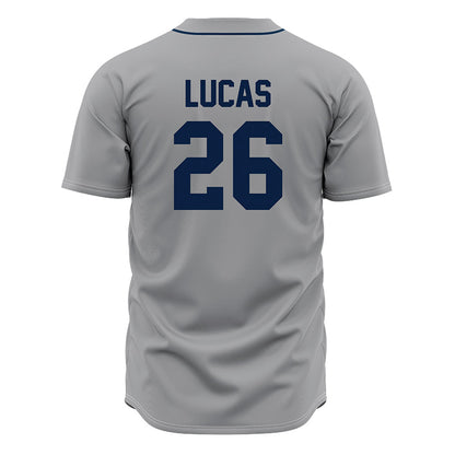 Oral Roberts - NCAA Baseball : Max Lucas - Baseball Jersey Gray