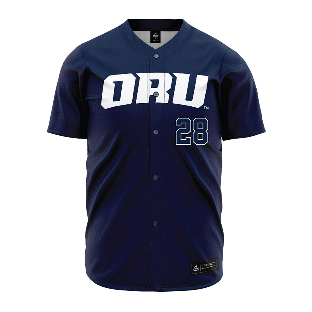 Oral Roberts - NCAA Baseball : Drew Stahl - Baseball Jersey Navy