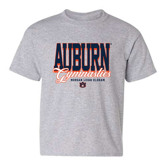 Auburn - NCAA Women's Gymnastics : Morgan Leigh Oldham -  Grey Fashion Youth T-Shirt