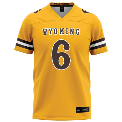 Wyoming - NCAA Football : Andrew Peasley - Gold Jersey