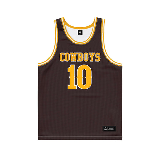 Wyoming - NCAA Men's Basketball : Levi Brown - Brown Basketball Jersey