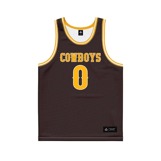 Wyoming - NCAA Men's Basketball : Nigle Cook - Brown Basketball Jersey