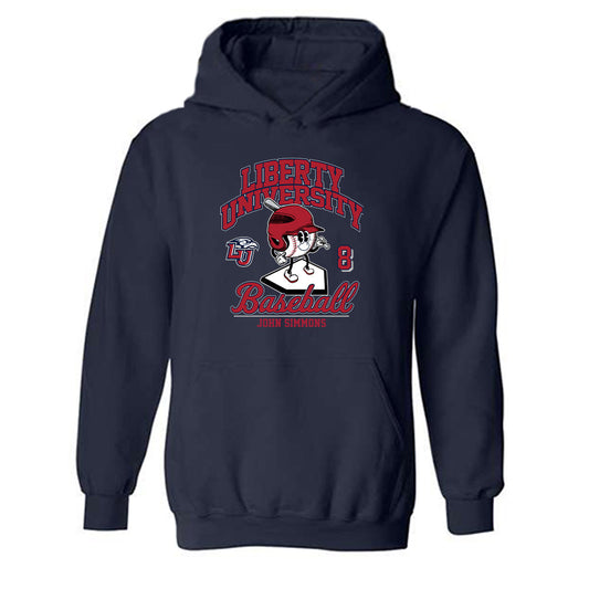Liberty - NCAA Baseball : John Simmons - Hooded Sweatshirt Fashion Shersey