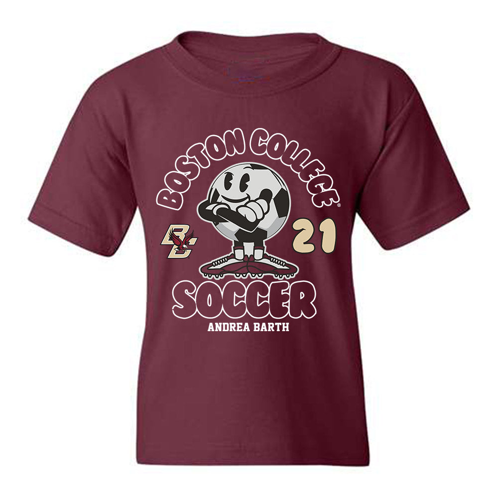 Boston College - NCAA Women's Soccer : Andrea Barth - Maroon Fashion Shersey Youth T-Shirt
