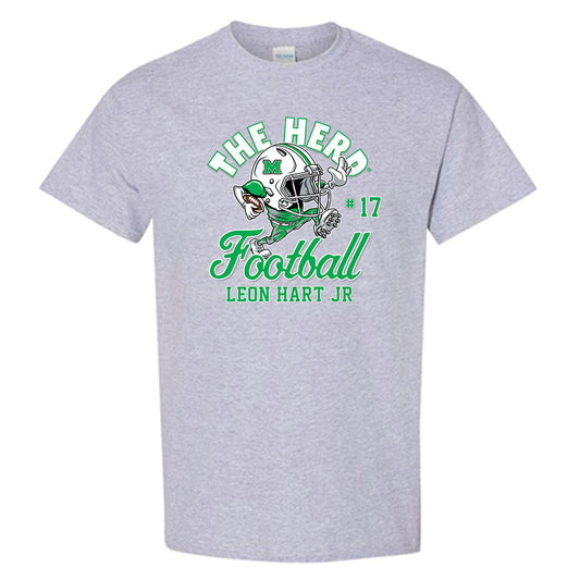 Marshall - NCAA Football : Leon Hart Jr - Grey Fashion Shersey Short Sleeve T-Shirt