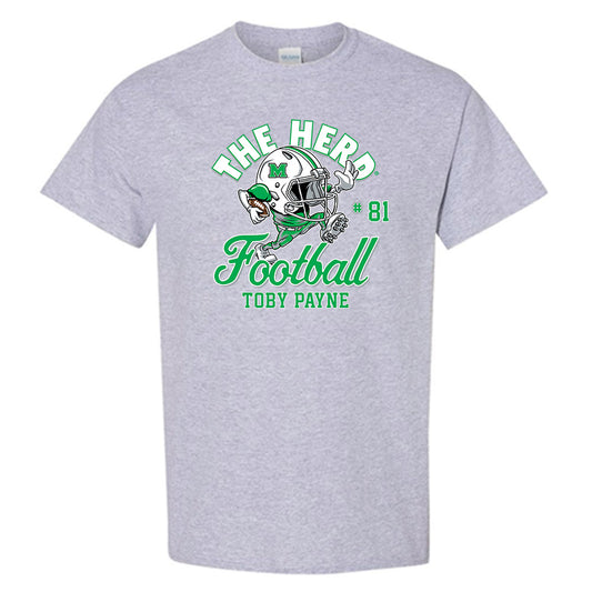 Marshall - NCAA Football : Toby Payne - Grey Fashion Shersey Short Sleeve T-Shirt