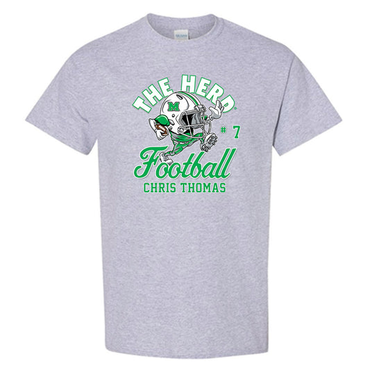 Marshall - NCAA Football : Chris Thomas - Grey Fashion Shersey Short Sleeve T-Shirt