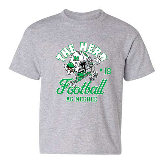 Marshall - NCAA Football : AG McGhee - Grey Fashion Shersey Youth T-Shirt