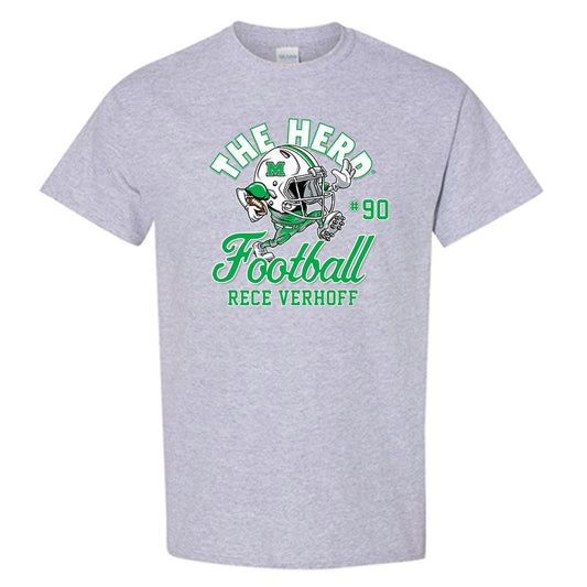 Marshall - NCAA Football : Rece Verhoff - Grey Fashion Shersey Short Sleeve T-Shirt