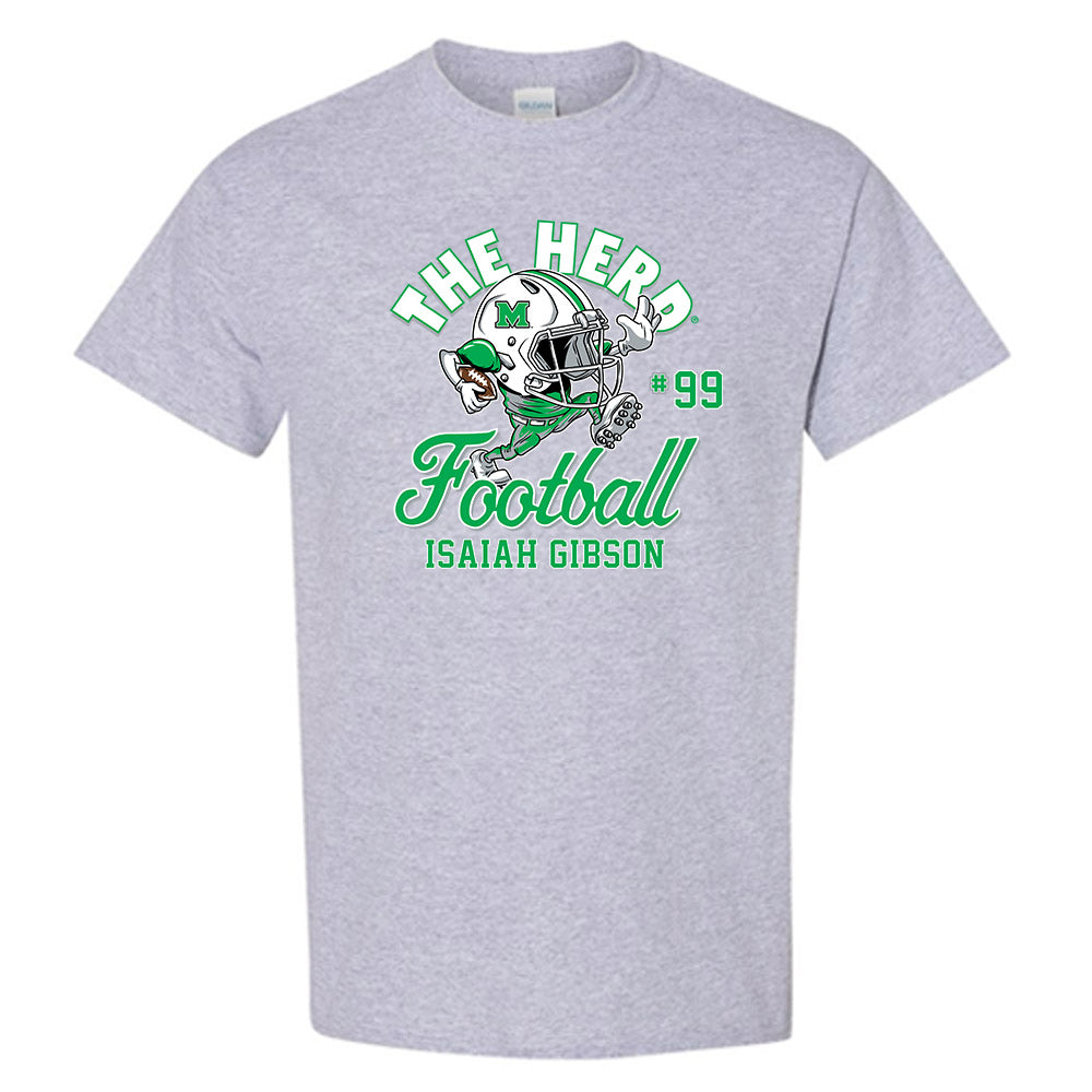 Marshall - NCAA Football : Isaiah Gibson - Grey Fashion Shersey Short Sleeve T-Shirt