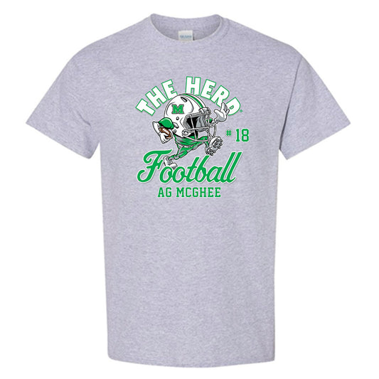 Marshall - NCAA Football : AG McGhee - Grey Fashion Shersey Short Sleeve T-Shirt