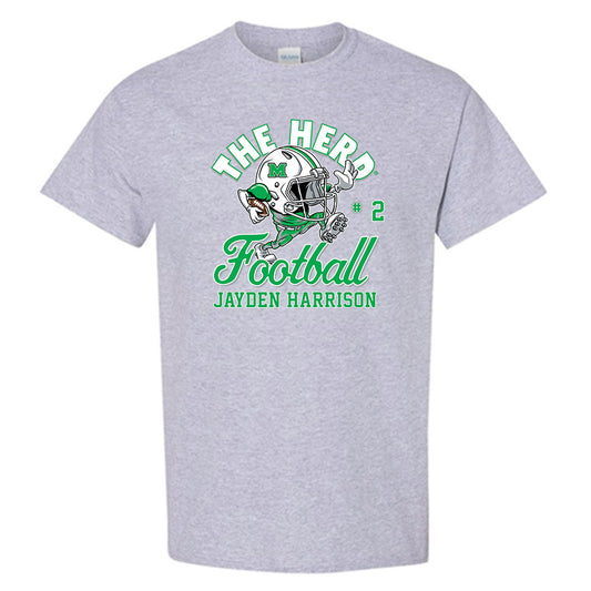 Marshall - NCAA Football : Jayden Harrison - Grey Fashion Shersey Short Sleeve T-Shirt