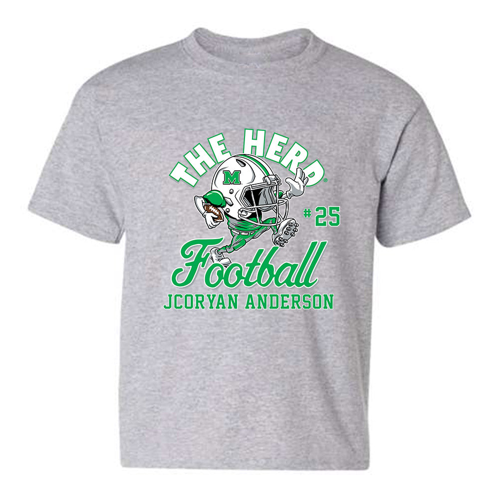 Marshall - NCAA Football : Jcoryan Anderson - Grey Fashion Shersey Youth T-Shirt