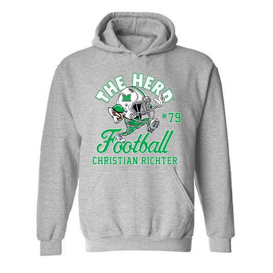 Marshall - NCAA Football : Christian Richter - Hooded Sweatshirt Fashion Shersey