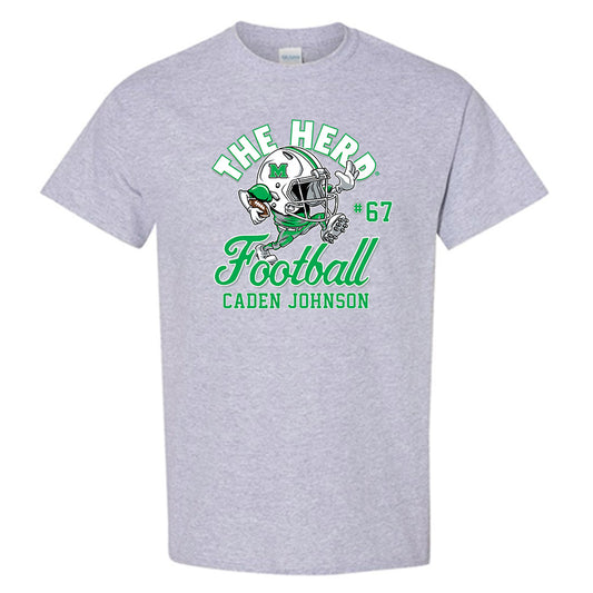 Marshall - NCAA Football : Caden Johnson - Grey Fashion Shersey Short Sleeve T-Shirt