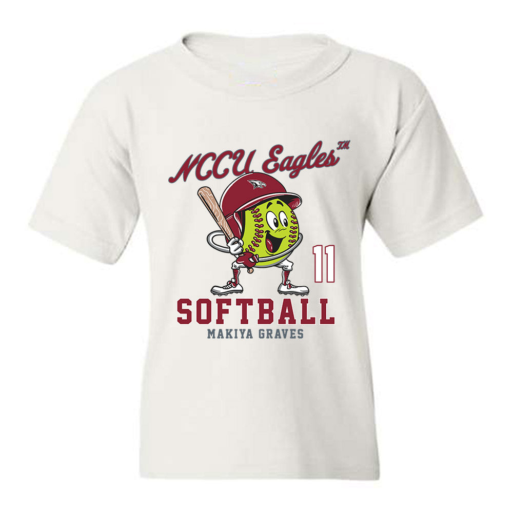 NCCU - NCAA Softball : Makiya Graves - Youth T-Shirt Fashion Shersey