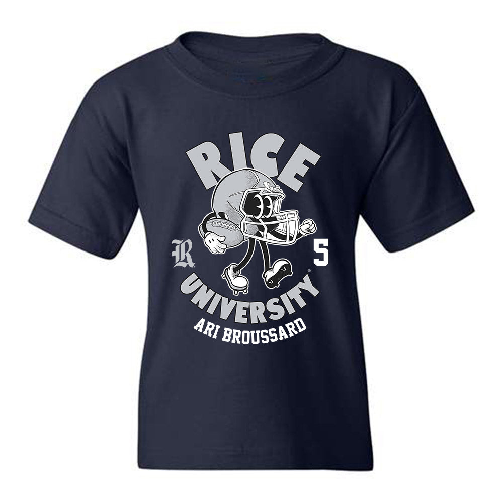 Rice - NCAA Football : Ari Broussard - Navy Fashion Shersey Youth T-Shirt