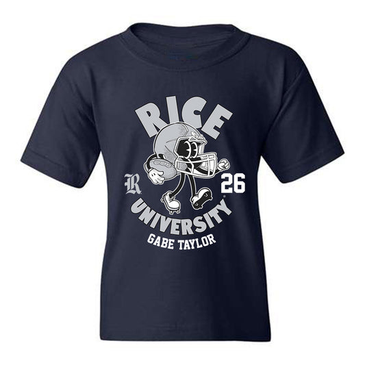 Rice - NCAA Football : Gabe Taylor - Navy Fashion Shersey Youth T-Shirt