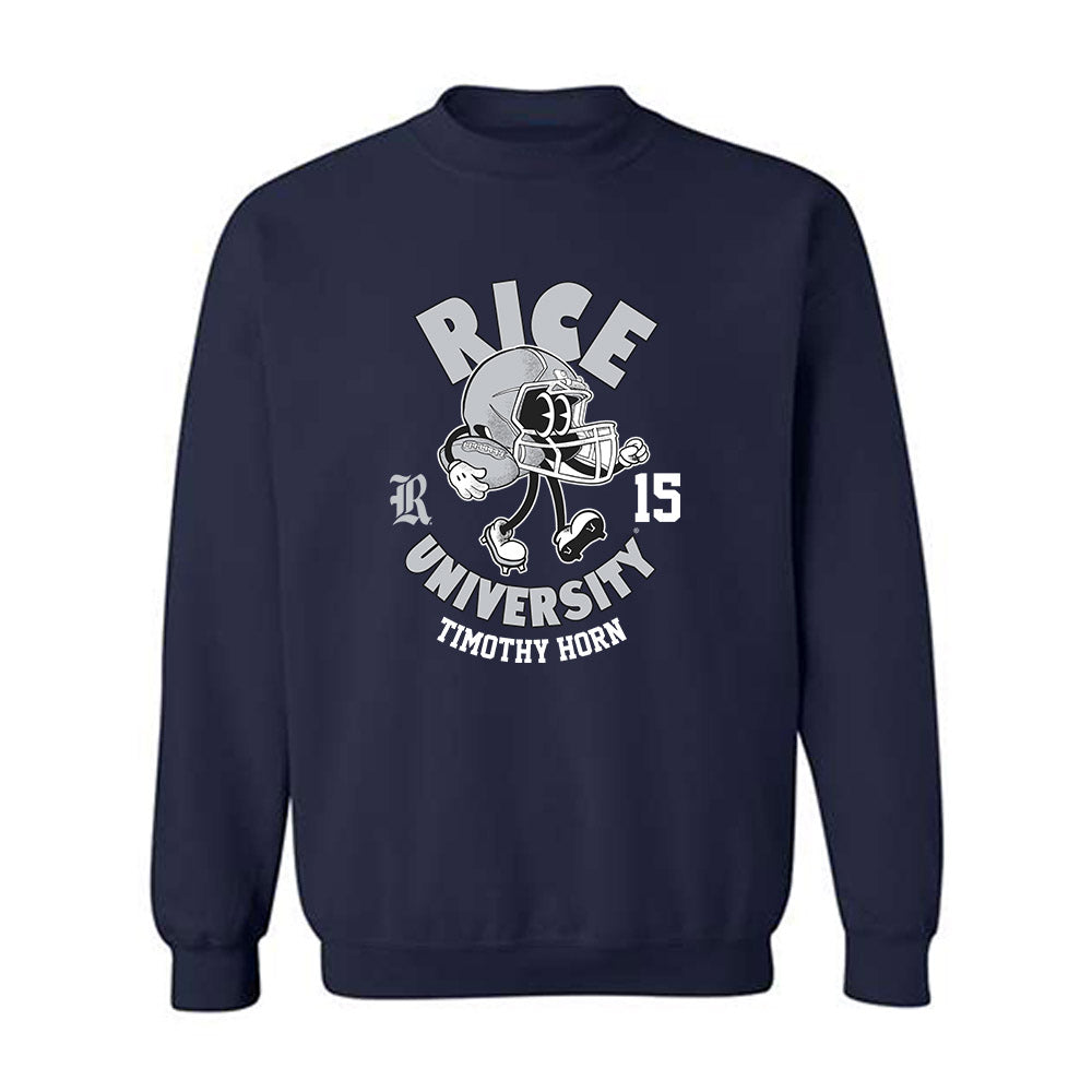 Rice - NCAA Football : Timothy Horn - Navy Fashion Shersey Sweatshirt