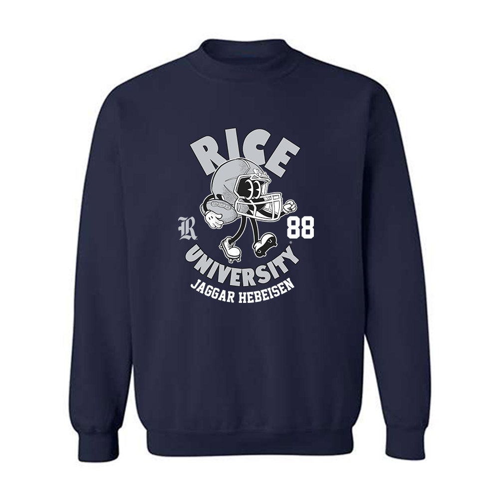 Rice - NCAA Football : Jaggar Hebeisen - Navy Fashion Shersey Sweatshirt