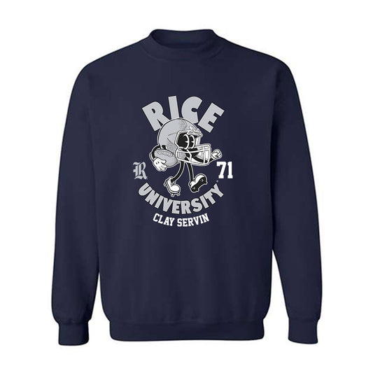Rice - NCAA Football : Clay Servin - Navy Fashion Shersey Sweatshirt