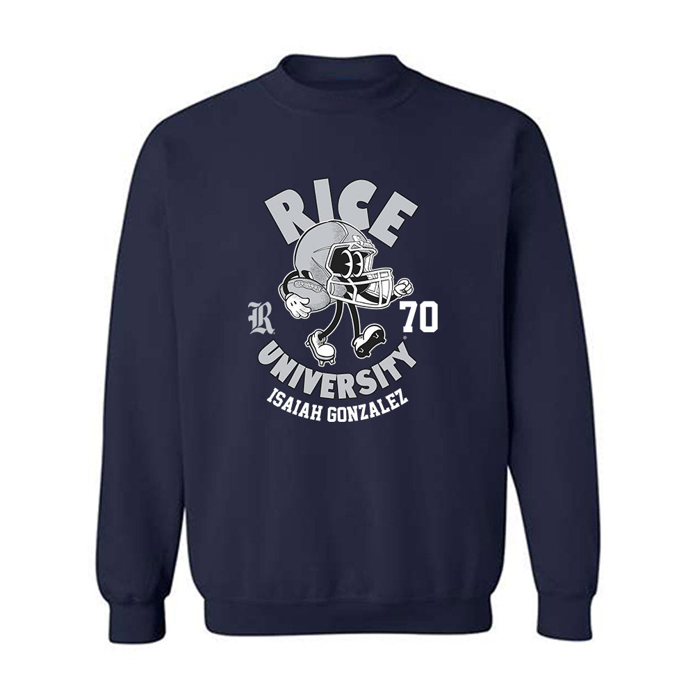 Rice - NCAA Football : Isaiah Gonzalez - Navy Fashion Shersey Sweatshirt