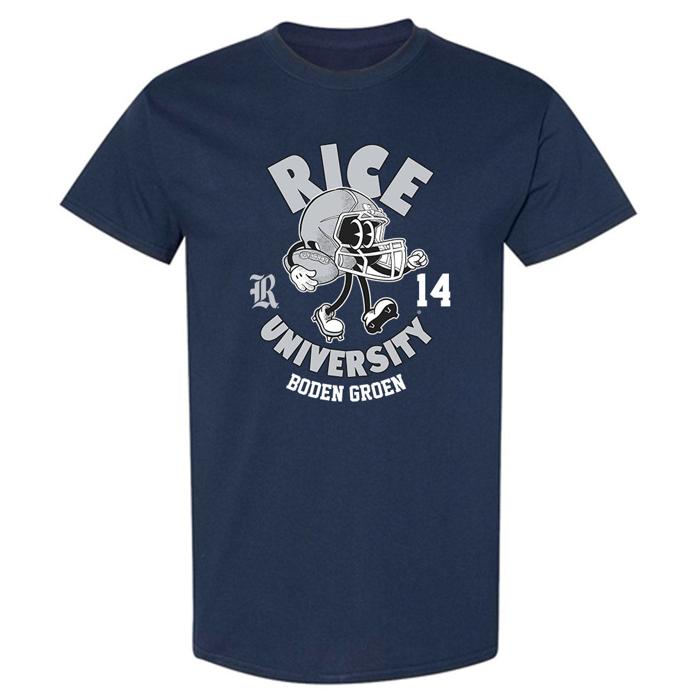 Rice - NCAA Football : Boden Groen - Navy Fashion Short Sleeve T-Shirt