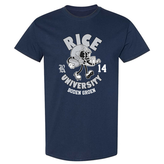 Rice - NCAA Football : Boden Groen - Navy Fashion Short Sleeve T-Shirt