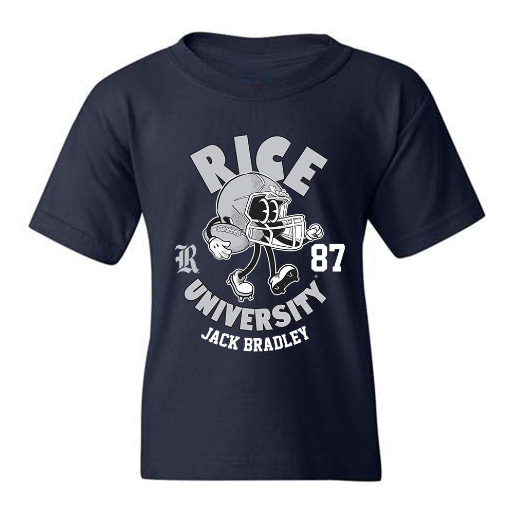 Rice - NCAA Football : Jack Bradley - Navy Fashion Shersey Youth T-Shirt