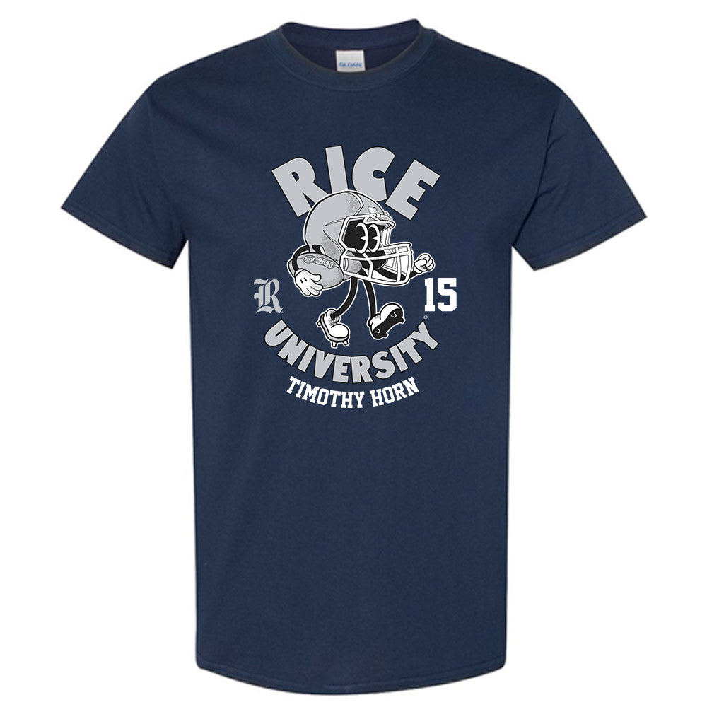 Rice - NCAA Football : Timothy Horn - Navy Fashion Shersey Short Sleeve T-Shirt
