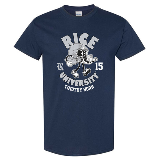Rice - NCAA Football : Timothy Horn - Navy Fashion Shersey Short Sleeve T-Shirt