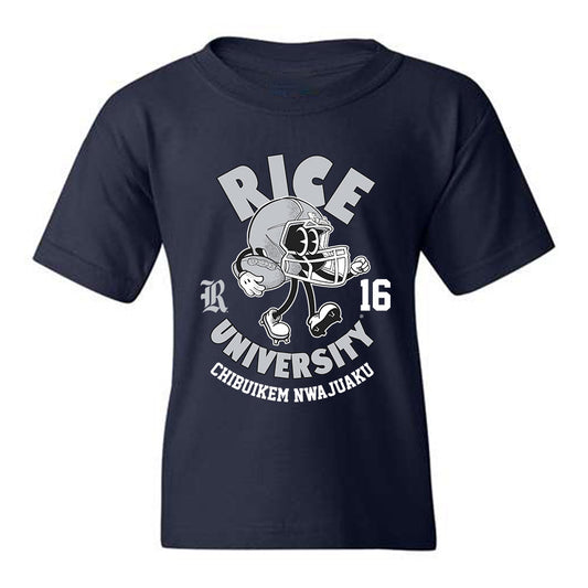 Rice - NCAA Football : Chibuikem Nwajuaku - Navy Fashion Shersey Youth T-Shirt