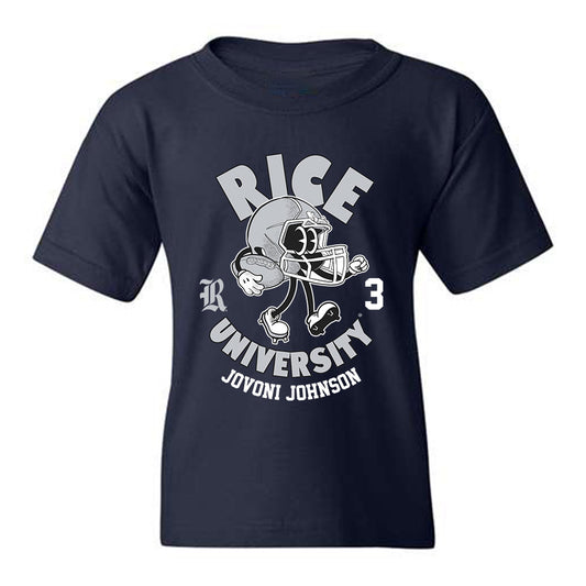 Rice - NCAA Football : JoVoni Johnson - Navy Fashion Shersey Youth T-Shirt