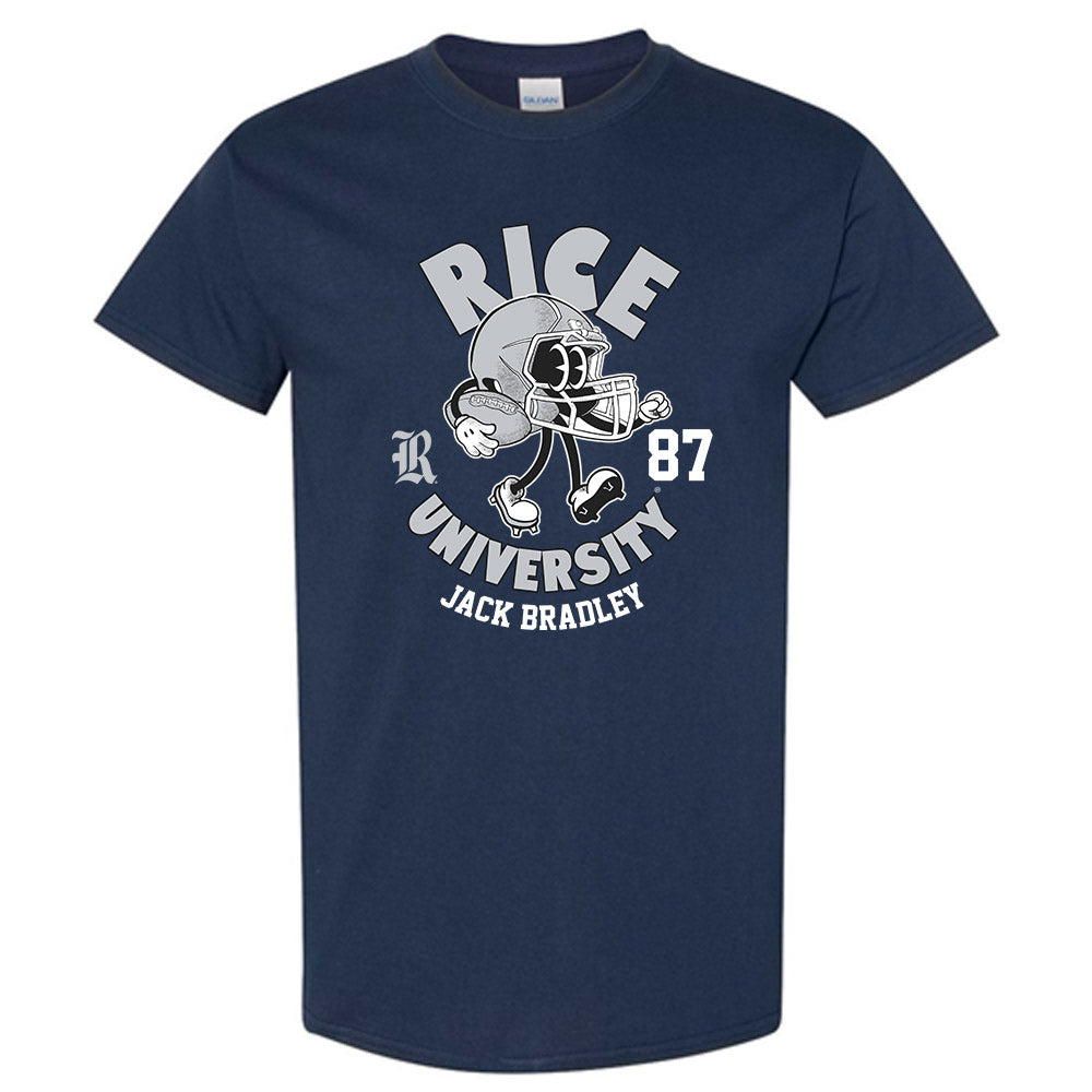 Rice - NCAA Football : Jack Bradley - Navy Fashion Shersey Short Sleeve T-Shirt