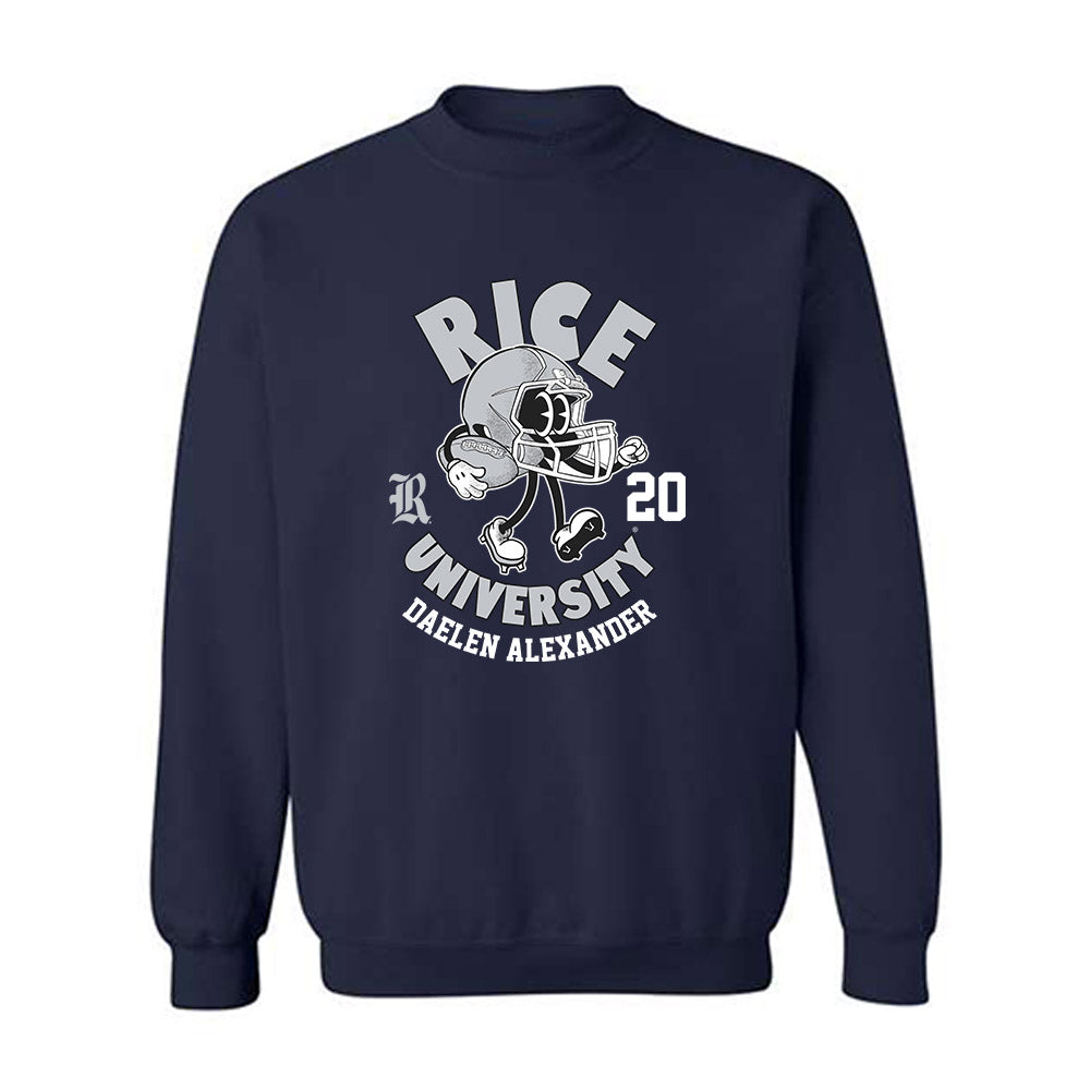 Rice - NCAA Football : Daelen Alexander - Navy Fashion Sweatshirt