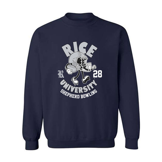 Rice - NCAA Football : Shepherd Bowling - Navy Fashion Shersey Sweatshirt