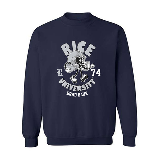 Rice - NCAA Football : Brad Baur - Navy Fashion Sweatshirt