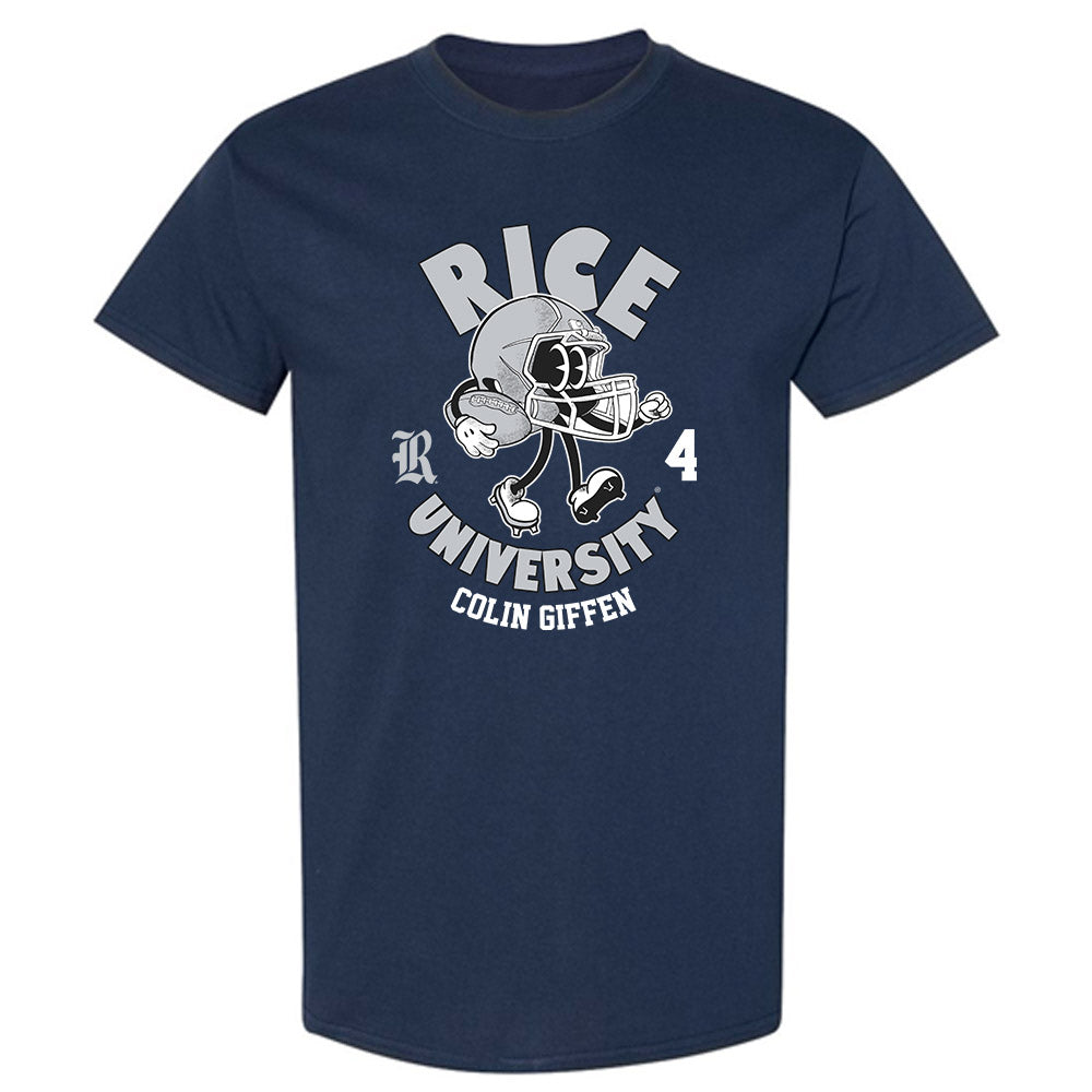 Rice - NCAA Football : Colin Giffen - Navy Fashion Short Sleeve T-Shirt