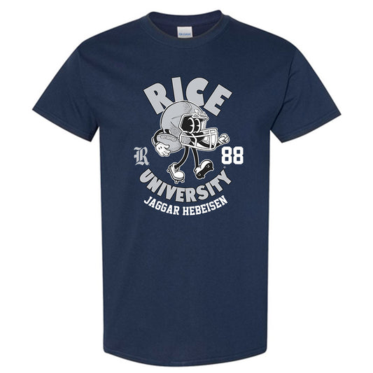 Rice - NCAA Football : Jaggar Hebeisen - Navy Fashion Shersey Short Sleeve T-Shirt