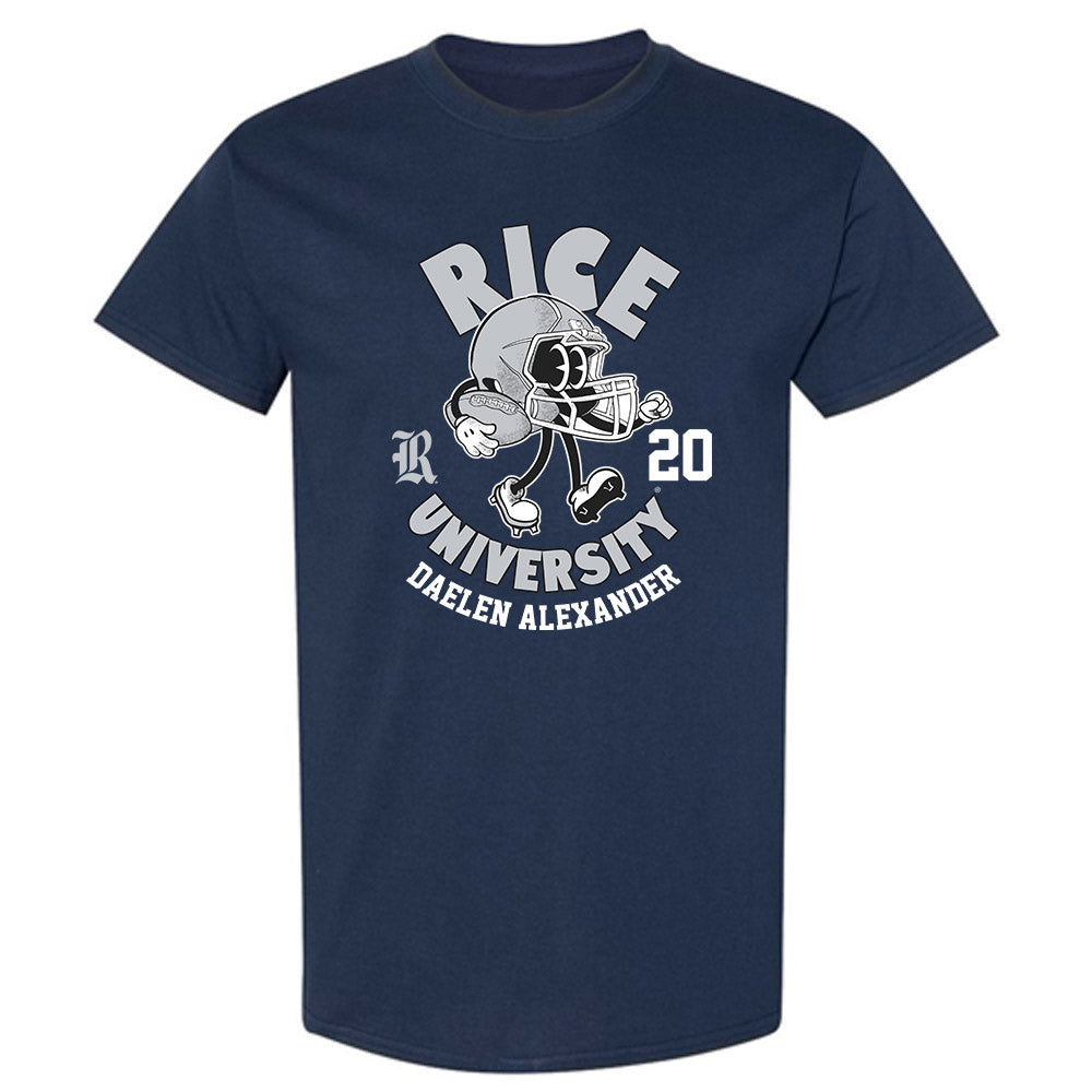 Rice - NCAA Football : Daelen Alexander - Navy Fashion Short Sleeve T-Shirt