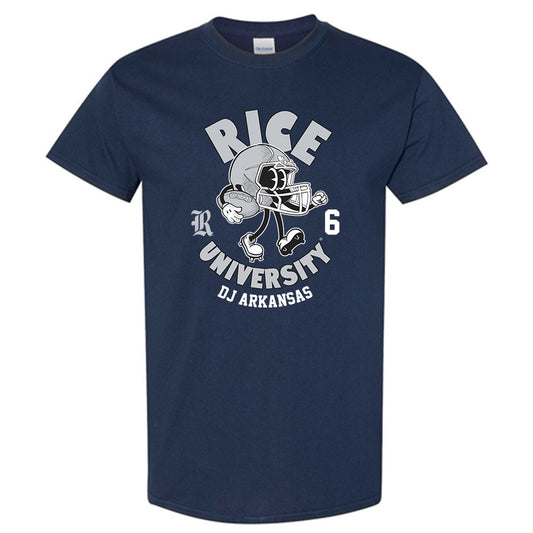 Rice - NCAA Football : DJ Arkansas - Navy Fashion Shersey Short Sleeve T-Shirt