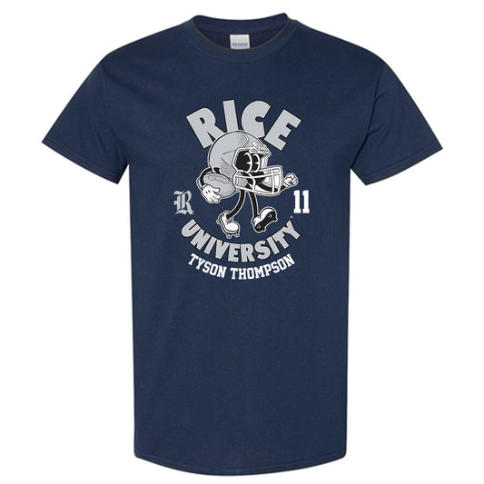 Rice - NCAA Football : Tyson Thompson - Navy Fashion Shersey Short Sleeve T-Shirt