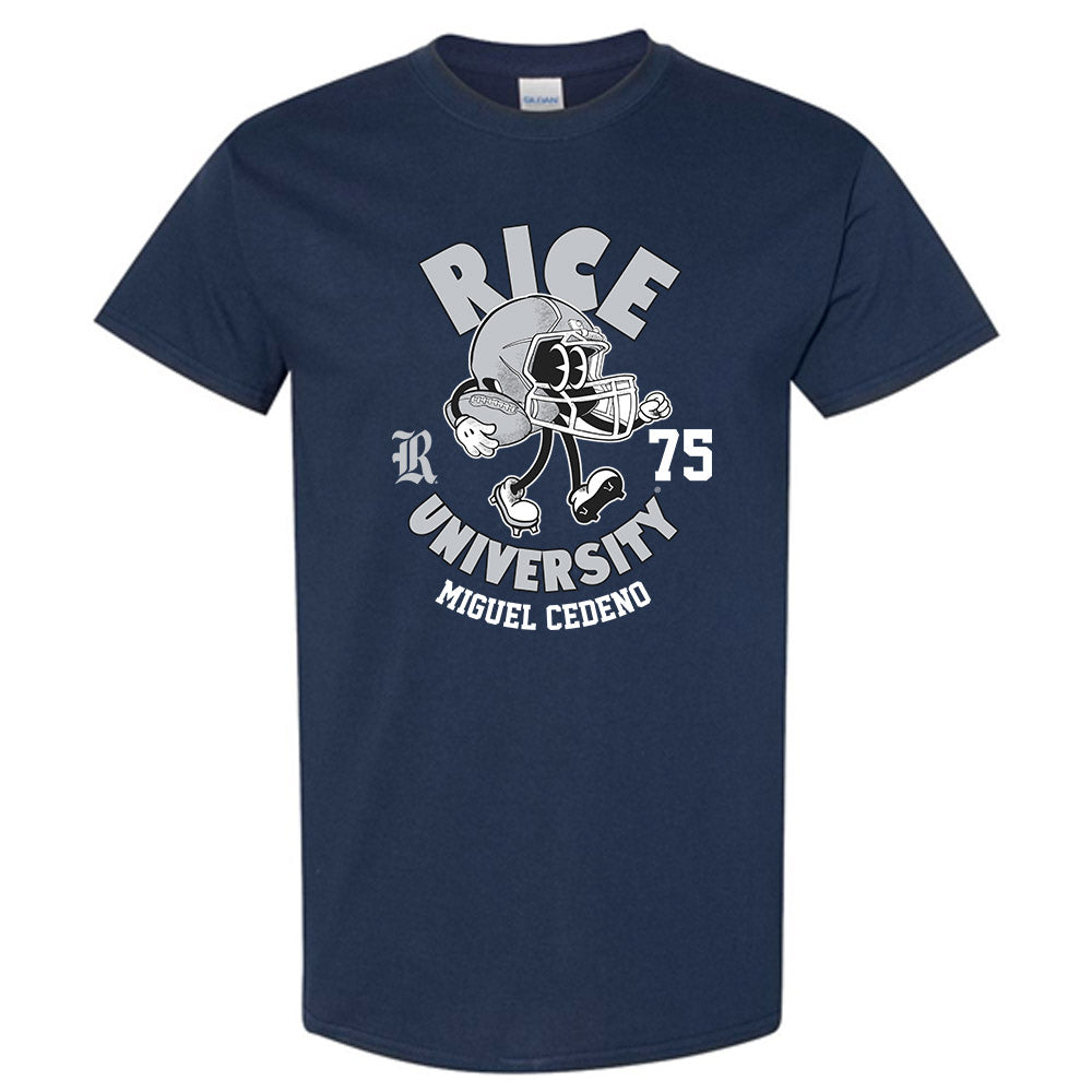 Rice - NCAA Football : Miguel Cedeno - Navy Fashion Shersey Short Sleeve T-Shirt