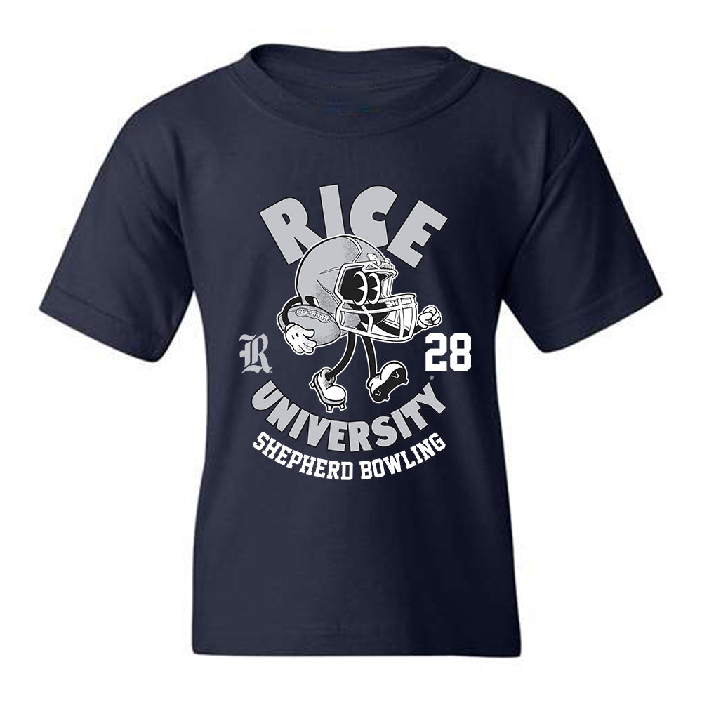 Rice - NCAA Football : Shepherd Bowling - Navy Fashion Shersey Youth T-Shirt