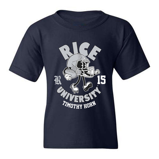Rice - NCAA Football : Timothy Horn - Navy Fashion Shersey Youth T-Shirt