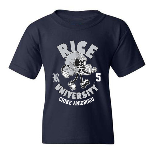Rice - NCAA Football : Chike Anigbogu - Navy Fashion Shersey Youth T-Shirt