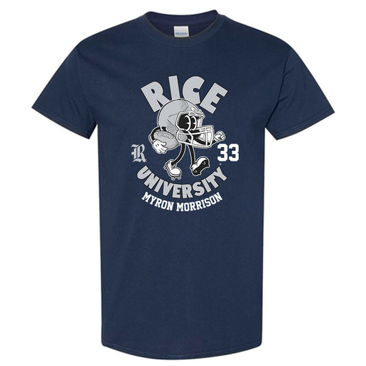 Rice - NCAA Football : Myron Morrison - Navy Fashion Shersey Short Sleeve T-Shirt