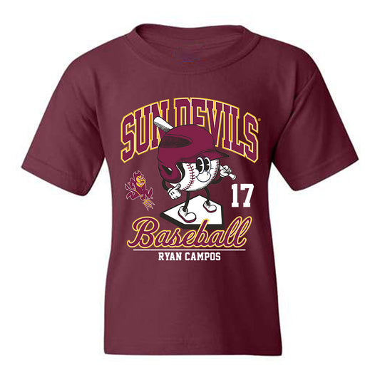 Arizona State - NCAA Baseball : Ryan Campos - Fashion Shersey Youth T-Shirt